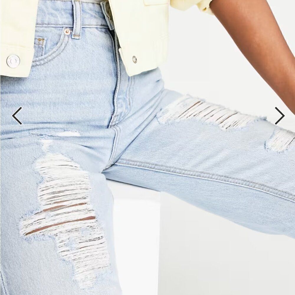 Don't Think Twice Katy Core Extreme Rip straight jeans size 12 NWT